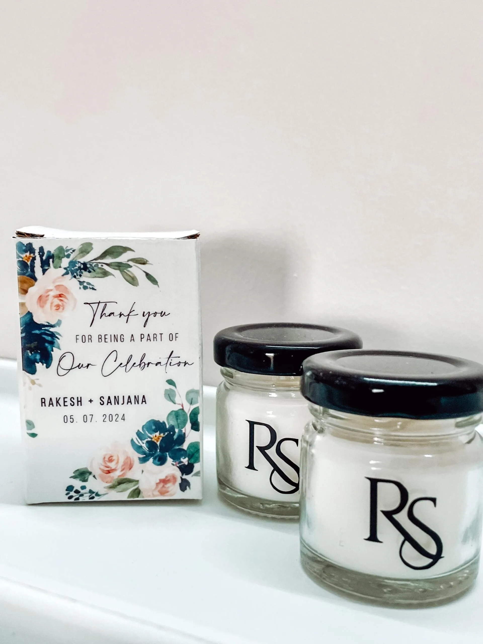Mini jar candle with initial vinyl